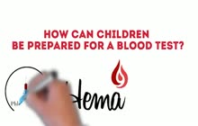 How can children be prepared for a blood test